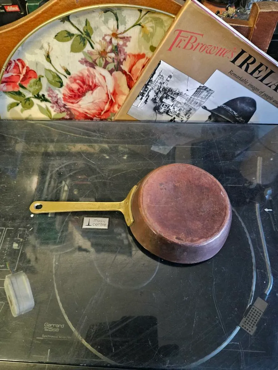 Vintage Copper and Brass Frying Pan - Image 3
