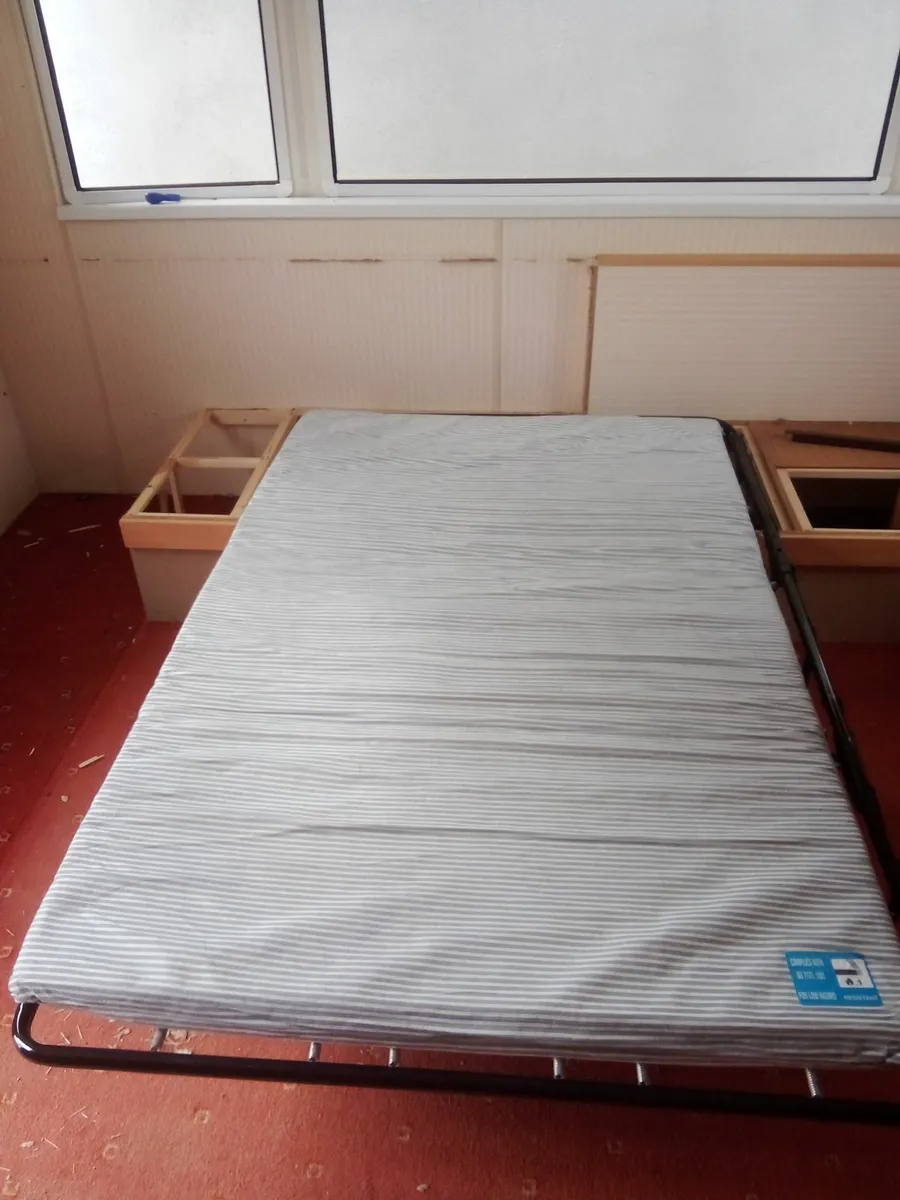 Fold away double bed and mattress - Image 1