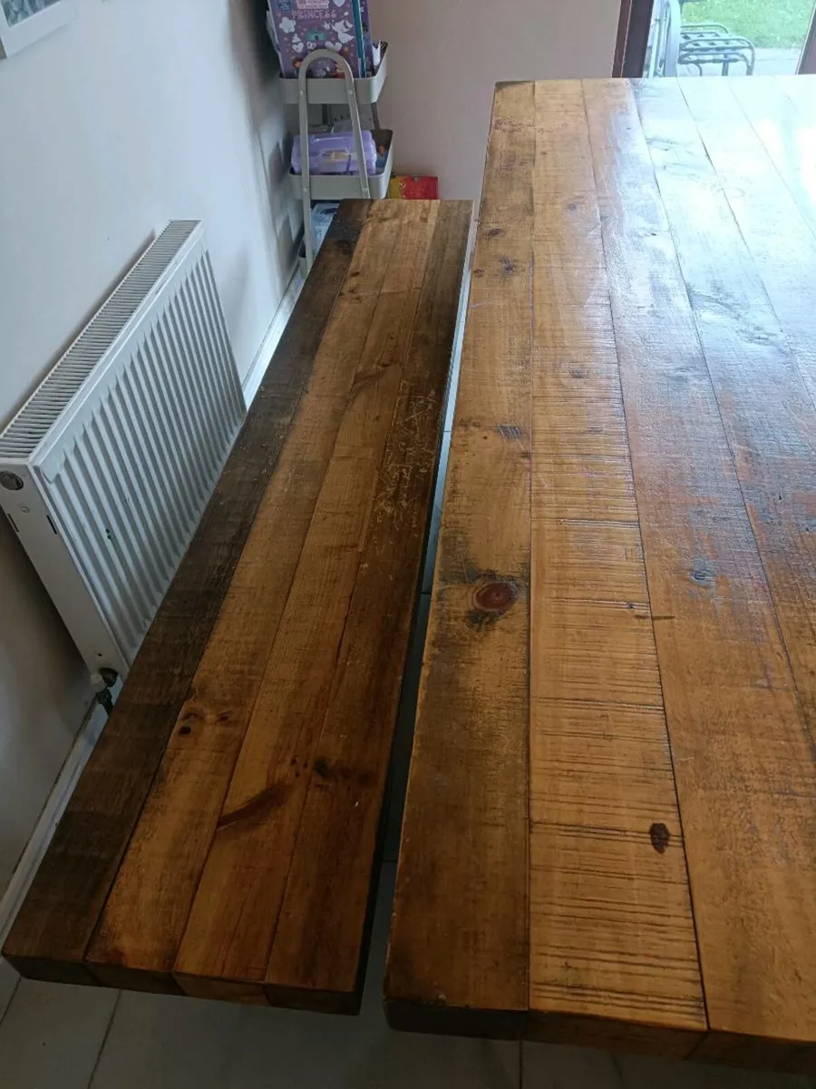 Ez Living Oak Dining Table & Bench - Image 3