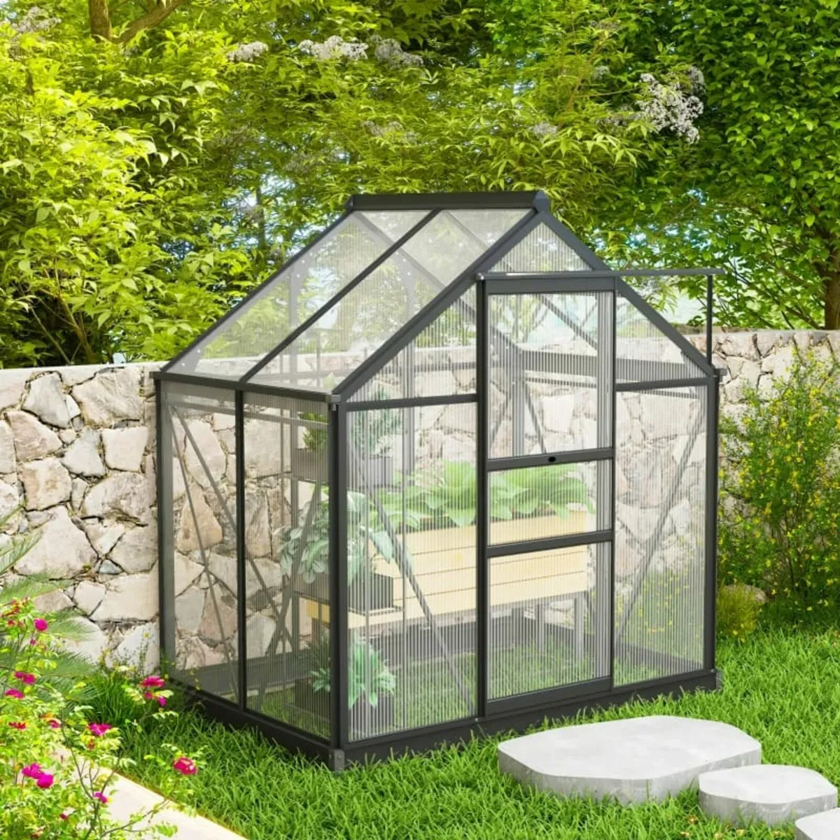 6 x 4ft Polycarbonate Greenhouse - Large Walk-In G - Image 3