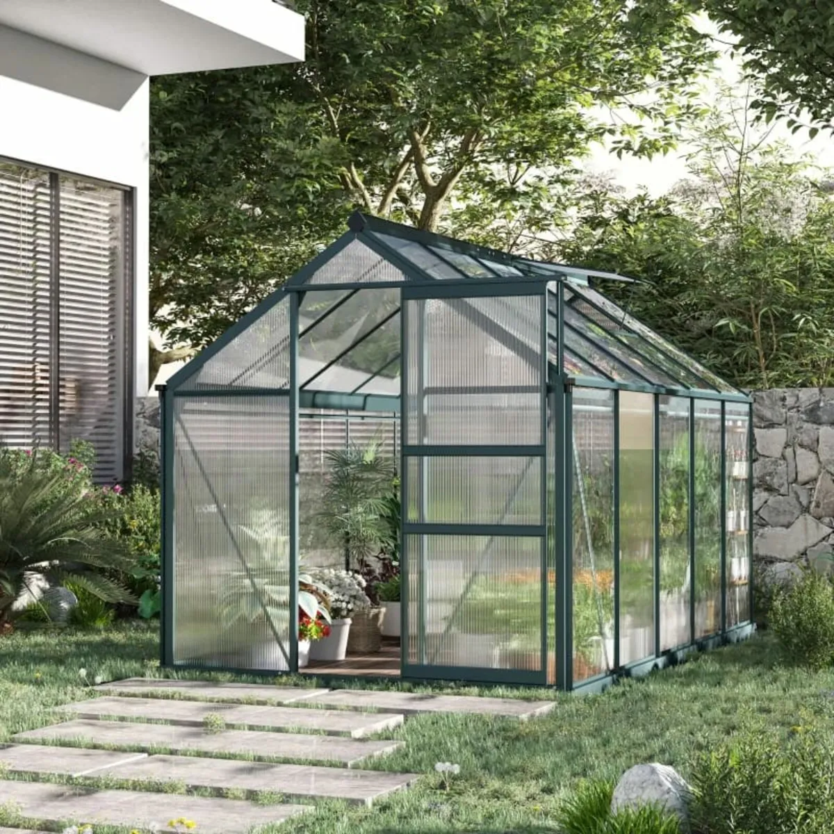 6 x 10ft Polycarbonate Greenhouse - Large Walk-In - Image 3