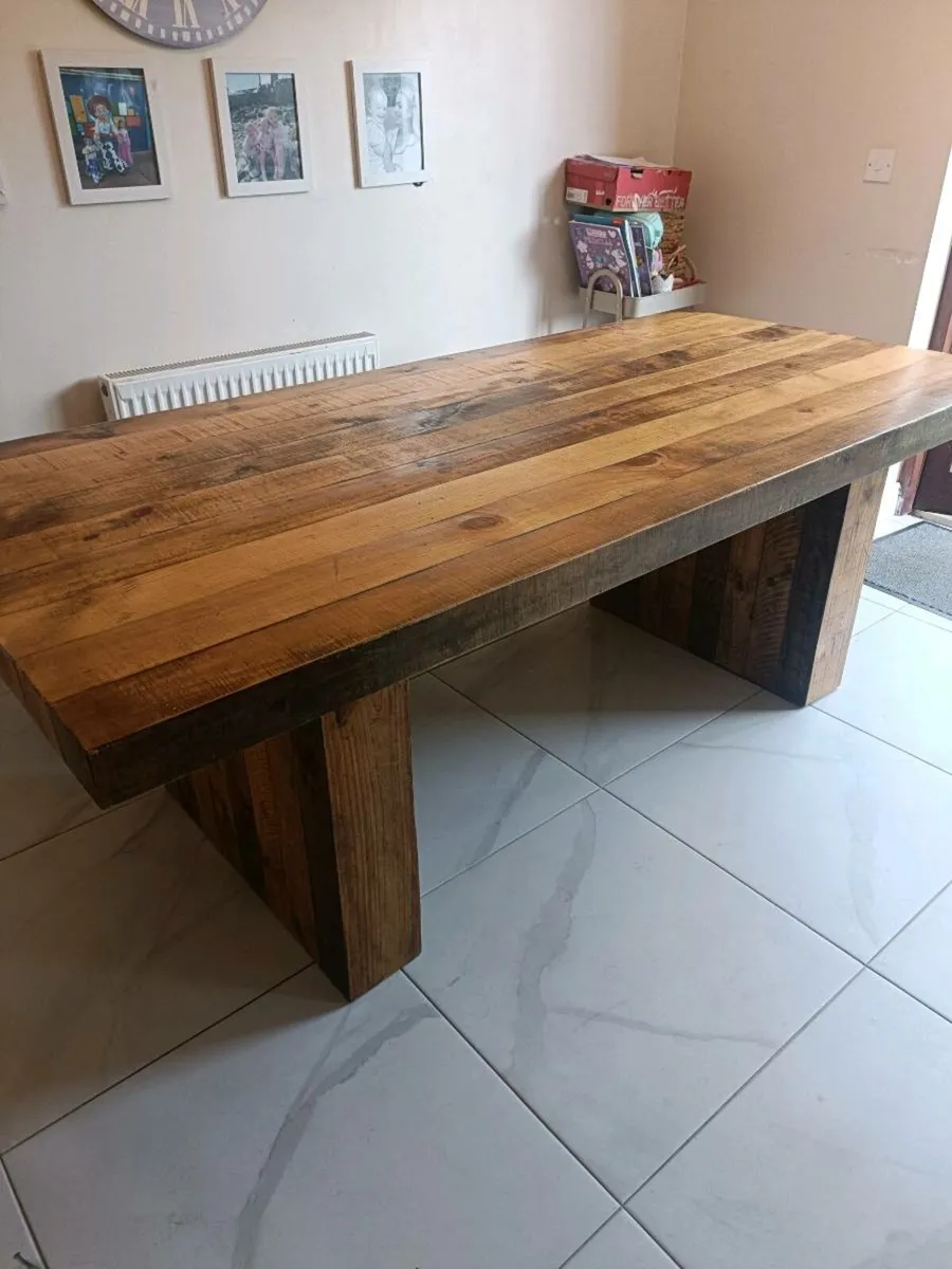 Ez Living Oak Dining Table & Bench - Image 1