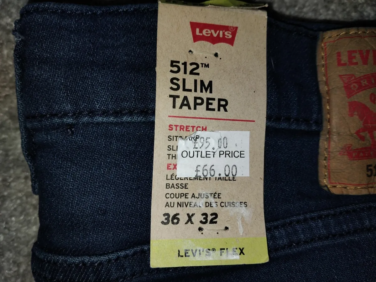512 Slim Taper Levis Jeans.  36 Waist, 30L - Image 2