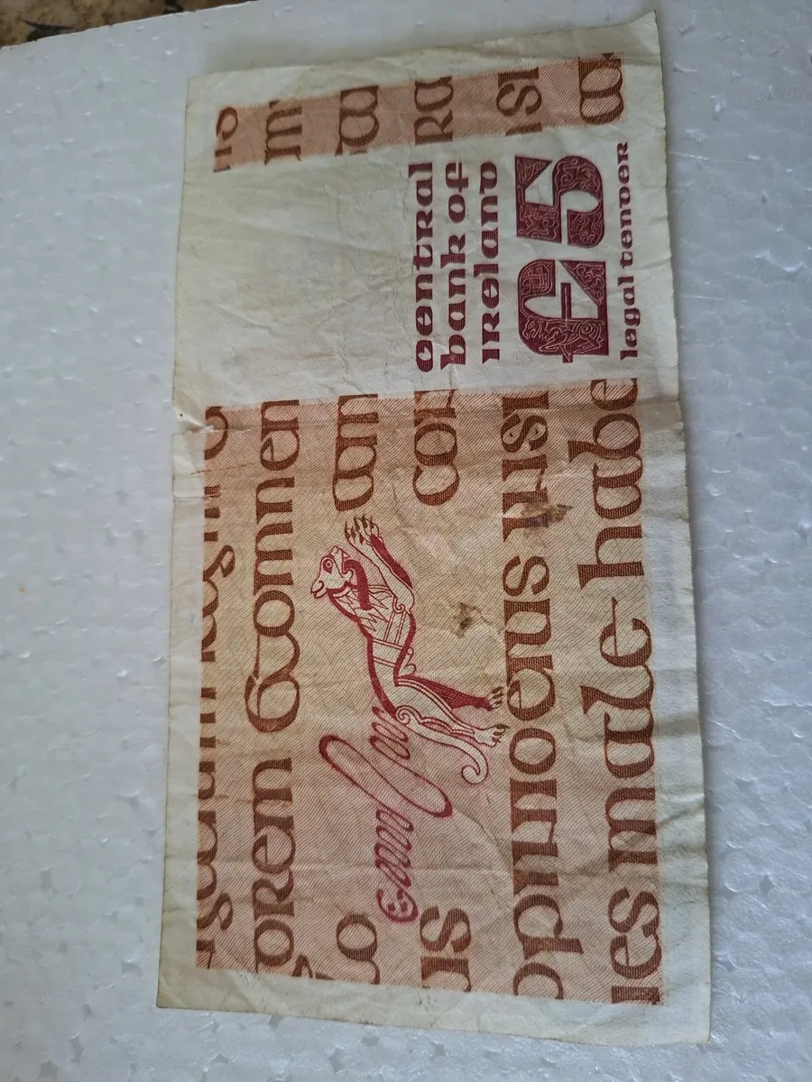 1989 Series B Irish 5 pound note - Image 2