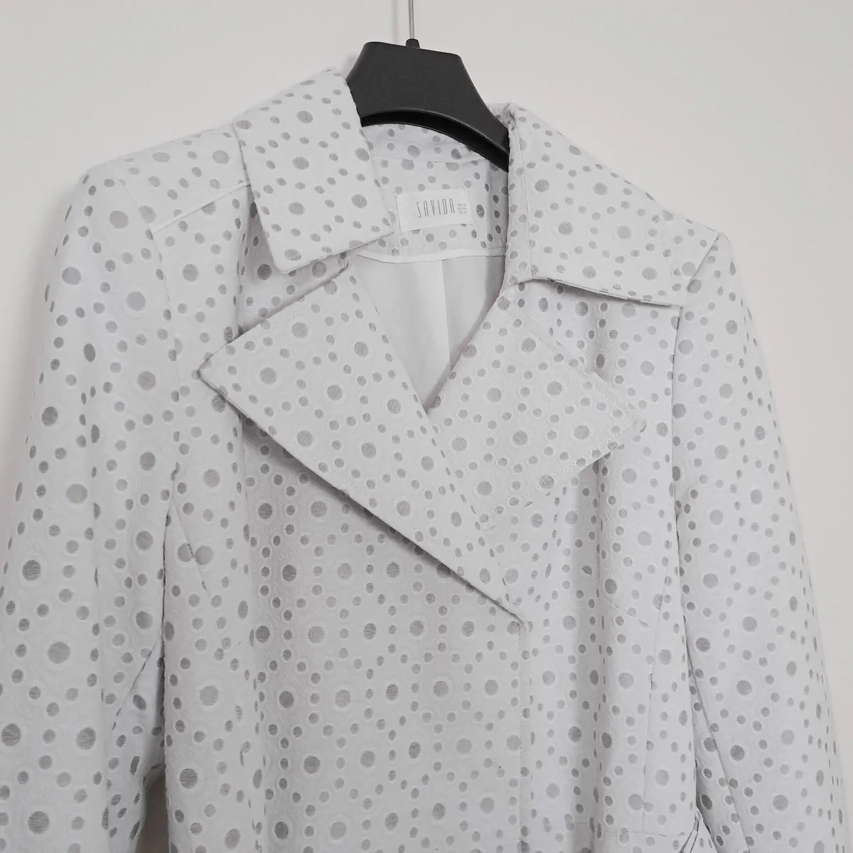 Savida White Broderie Trench Coat 14UK/42EU - Image 4