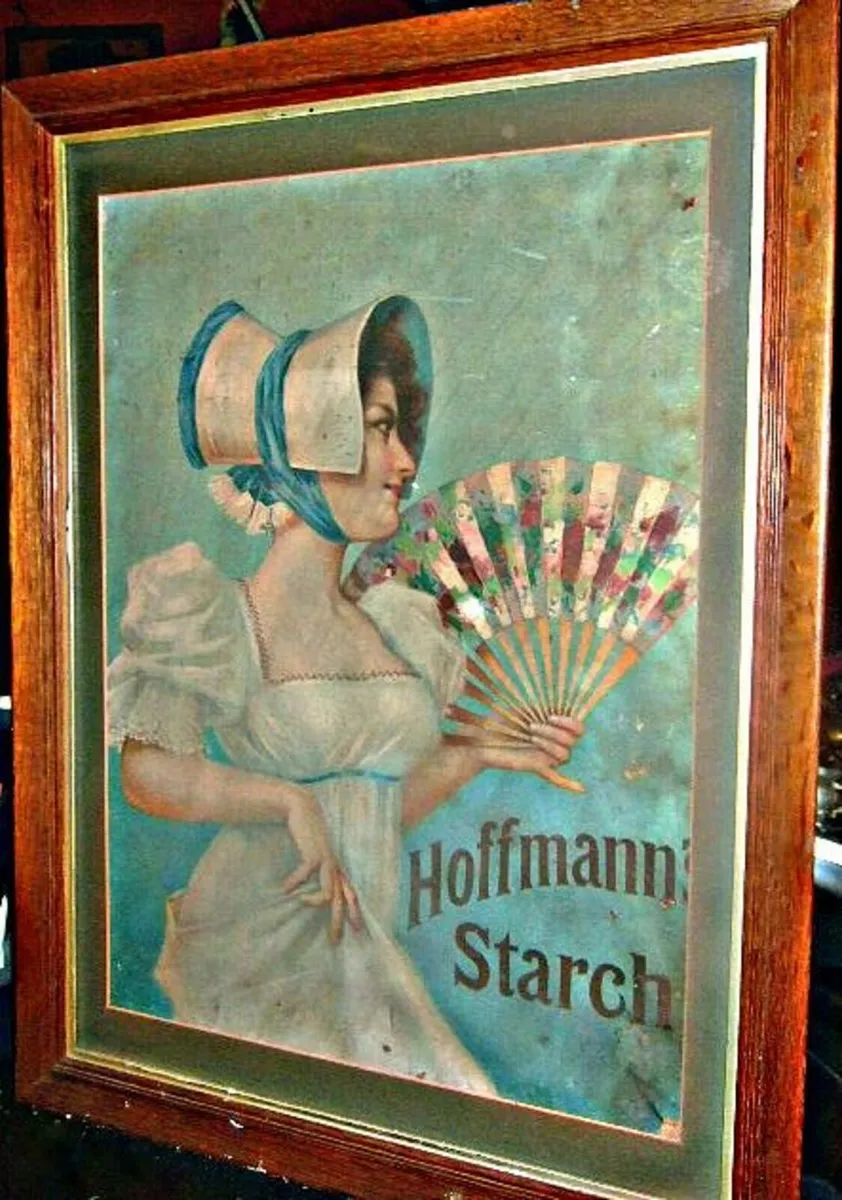 Large Vintage Framed Hoffman Starch Advertisement - Image 4