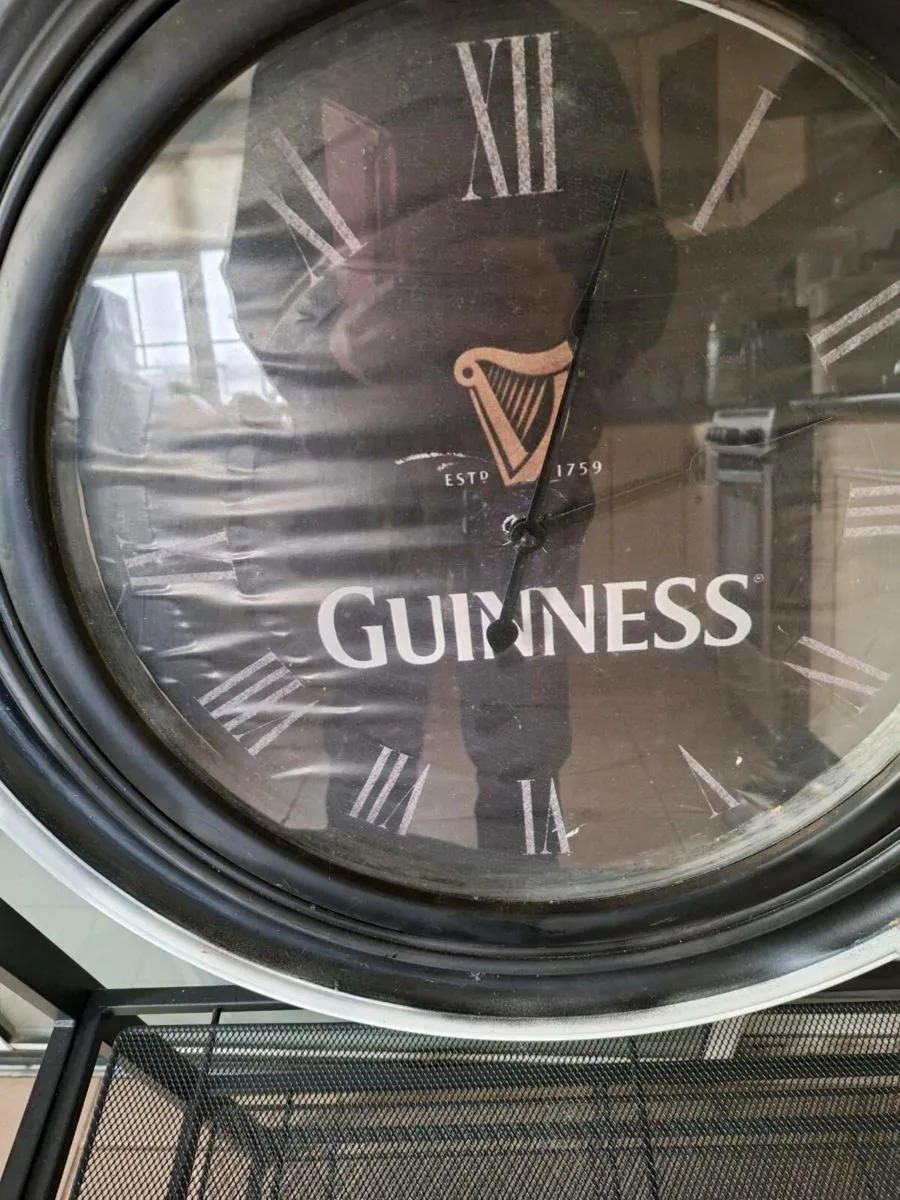 Large plastic Guinness clock read description - Image 2