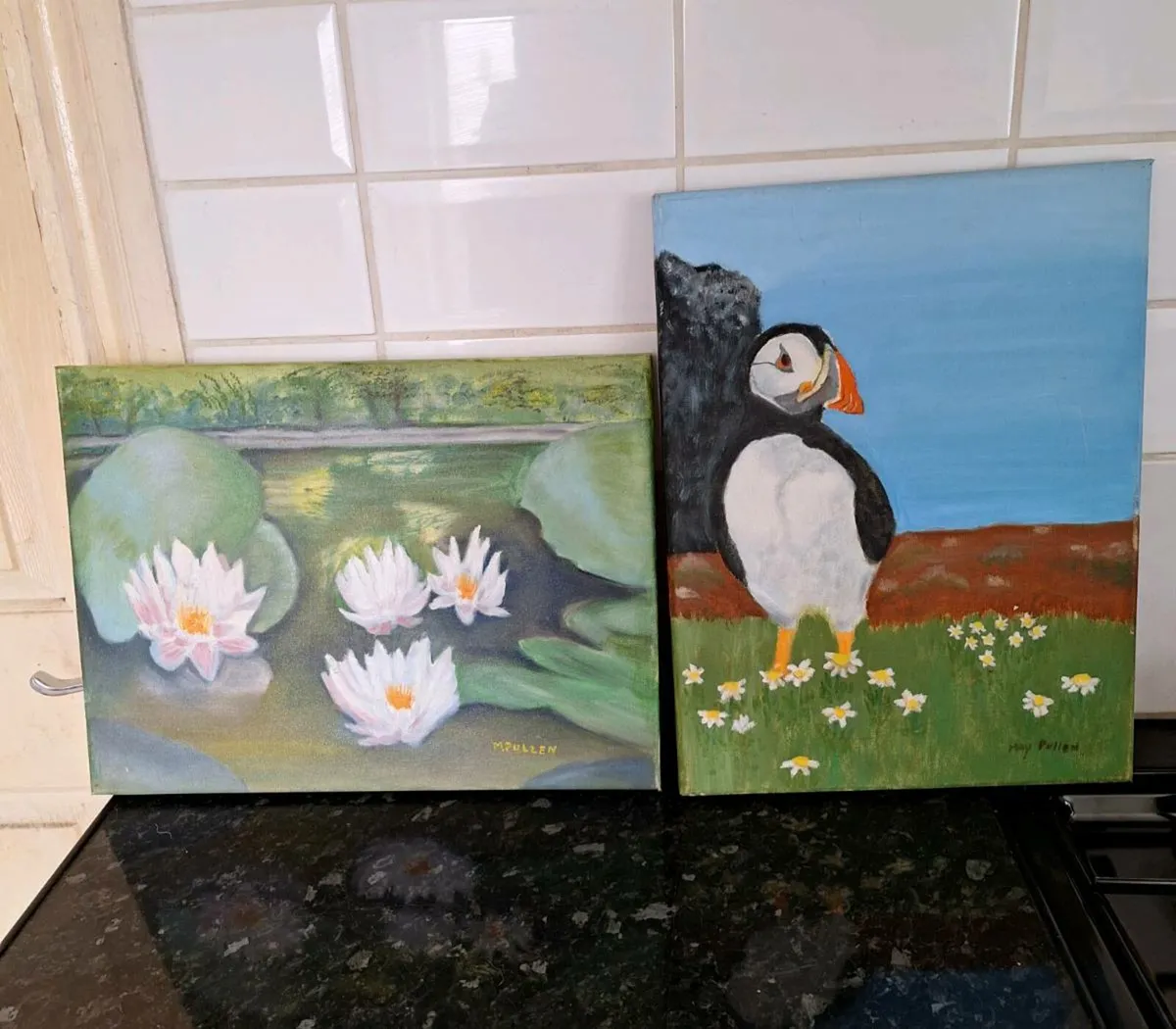 Two oil on canvas paintings