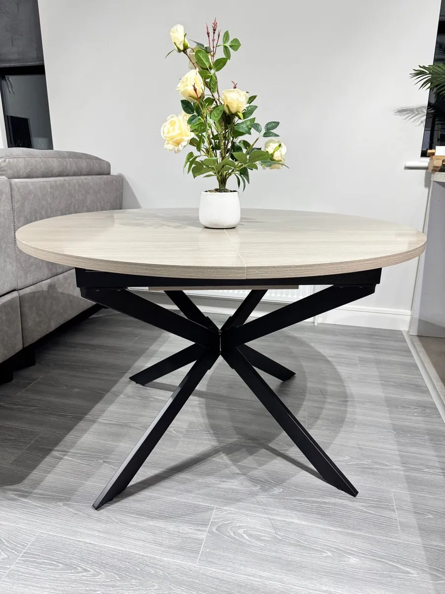 Oak Extending Round Dining Table - Image 4