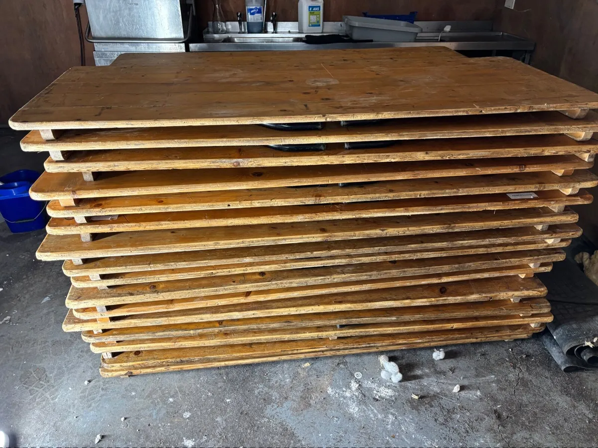 6ft pine Trestle Tables - Image 2