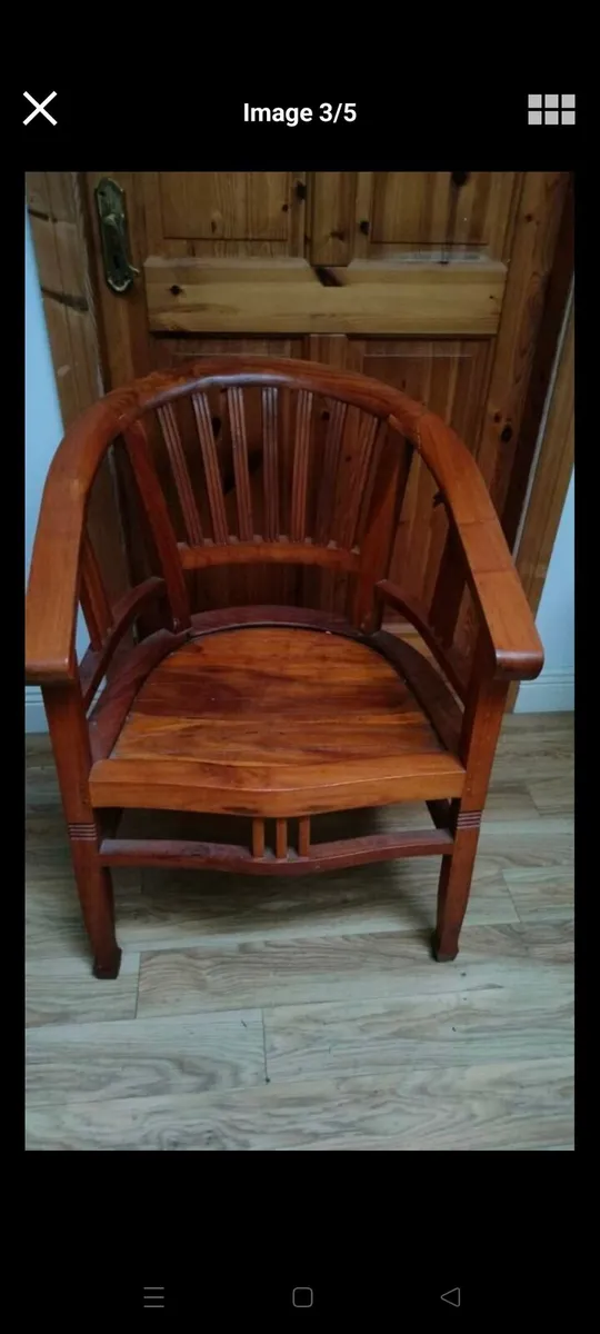 100% solid Oak Polish  wooden Chair - Image 3