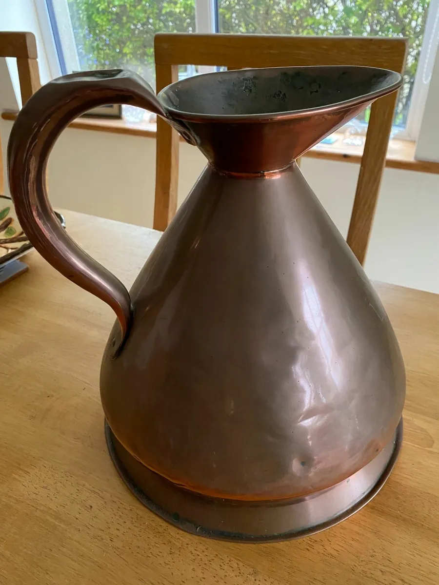 Antique Graduating Copper Jugs, Superb set - Image 2