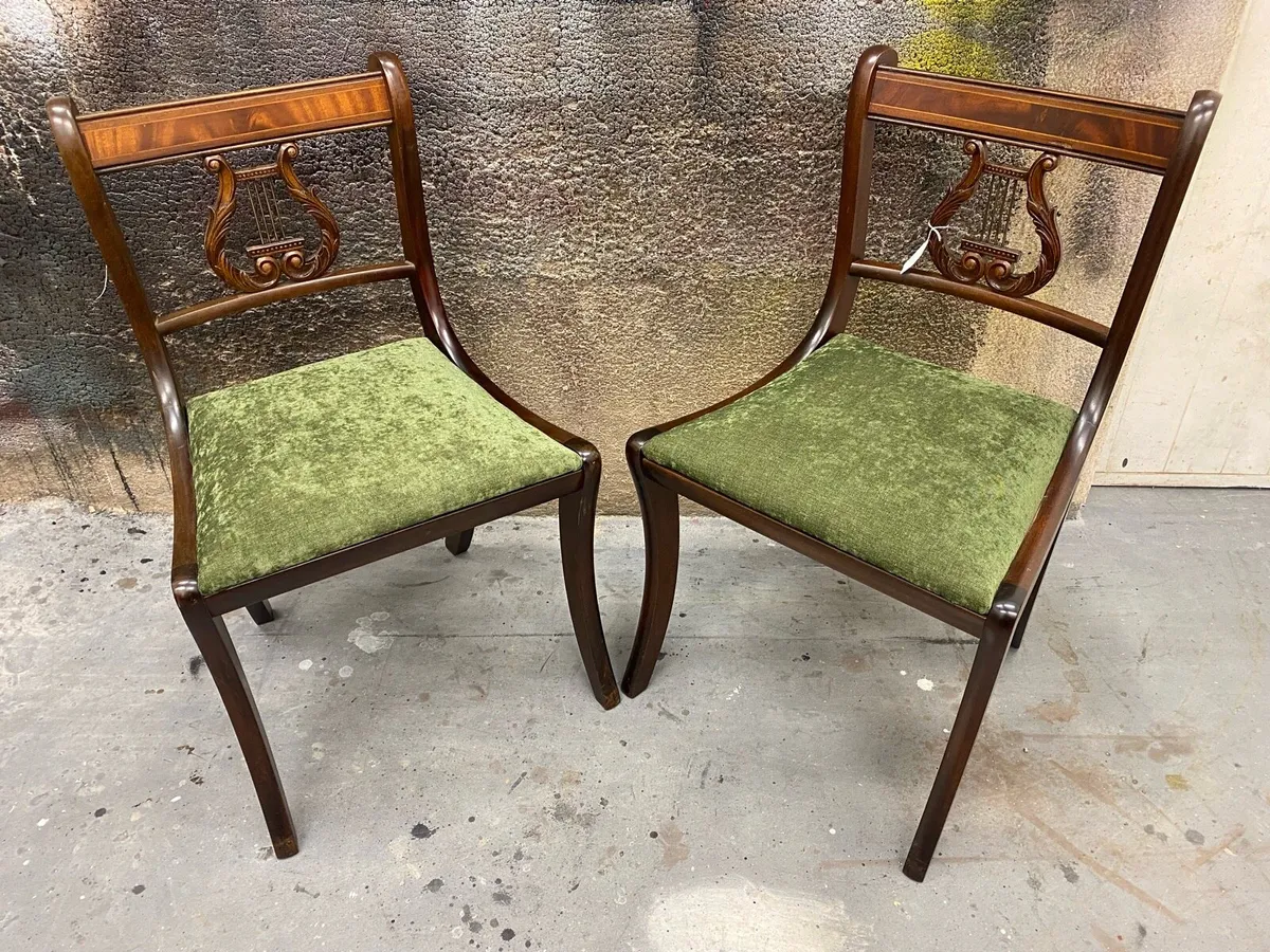 Mahogany dining chairs pair - Image 1