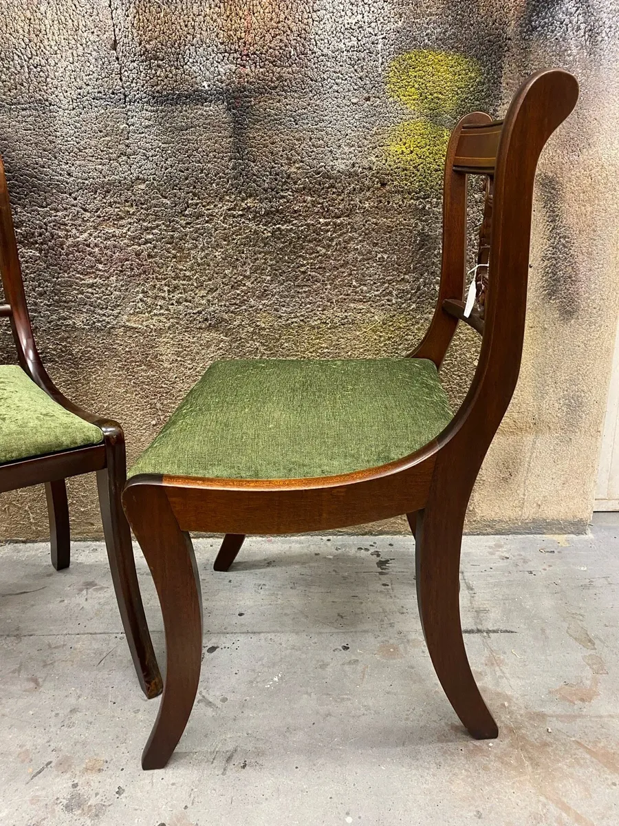 Mahogany dining chairs pair - Image 2