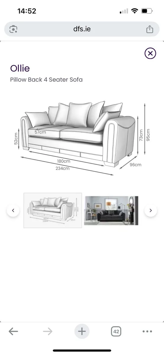 4 seater sofa and matching armchair - Image 4