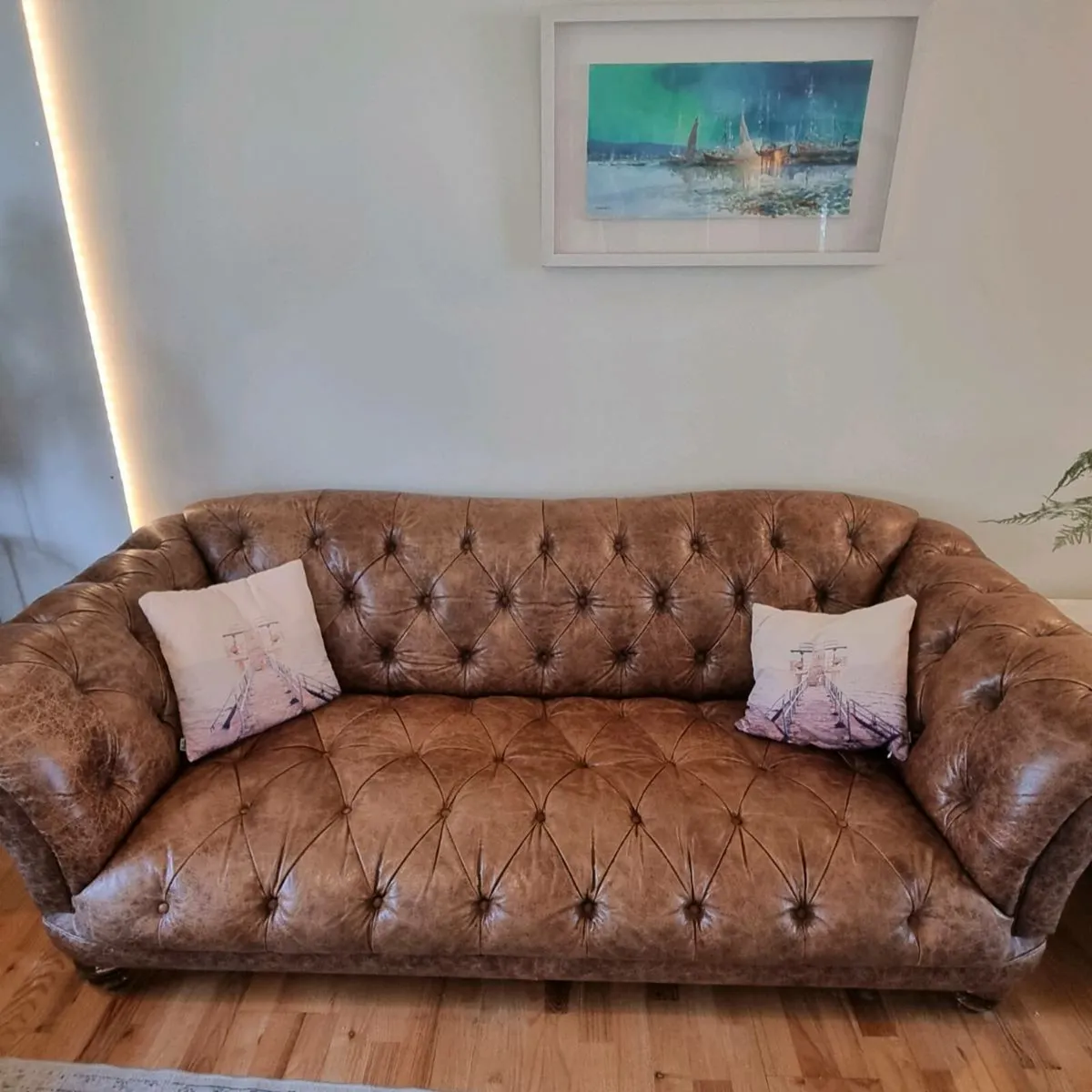 Brown Leather sofa - Image 2