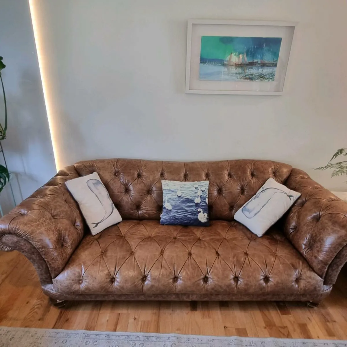 Brown Leather sofa - Image 3
