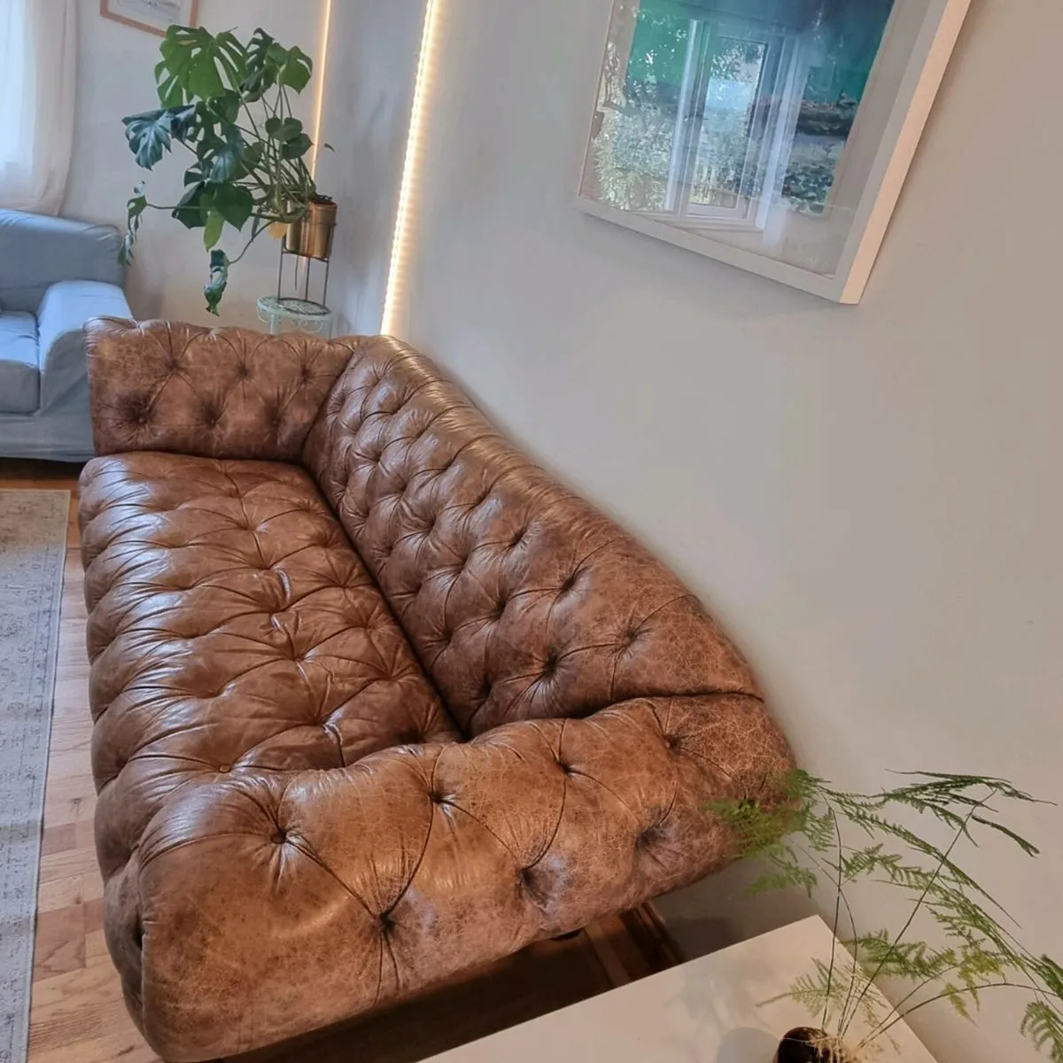 Brown Leather sofa - Image 4
