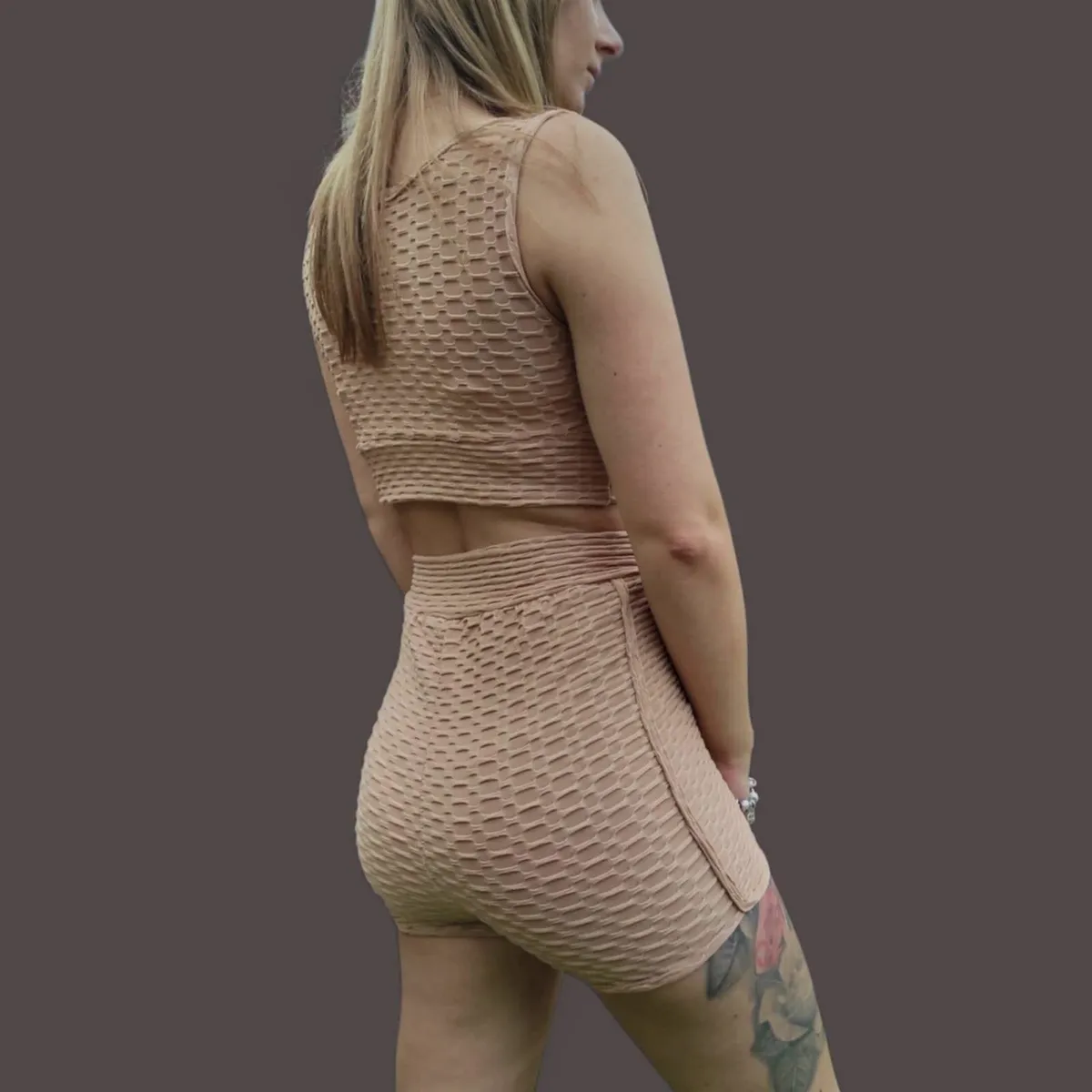 Sporty and Stylish Two-Piece Set cream/nude - Image 3