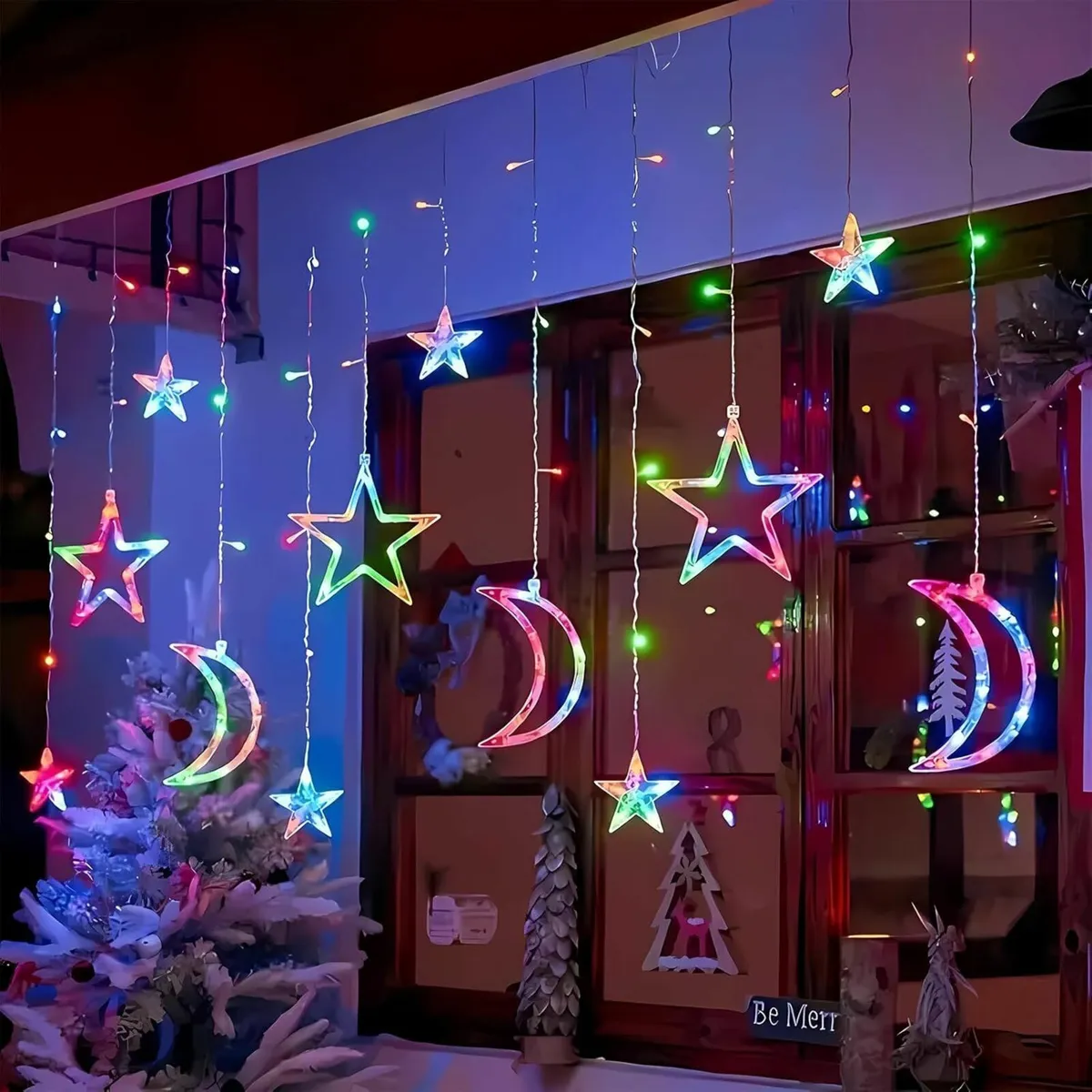 Christmas Window Lights Decorations 138 LED Star - Image 1
