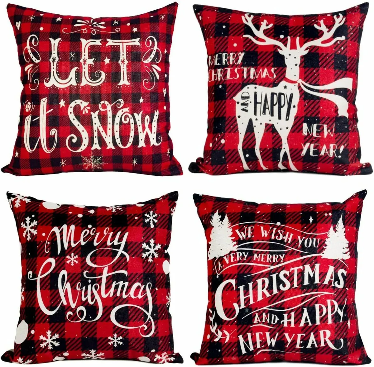 Set of 4 Christmas Cushion Covers  45x45cm - Image 3