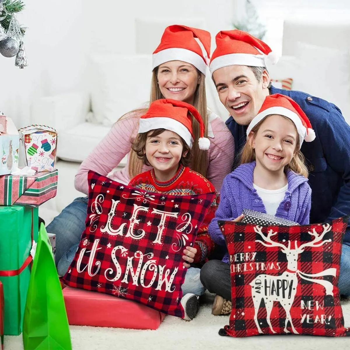 Set of 4 Christmas Cushion Covers  45x45cm - Image 4