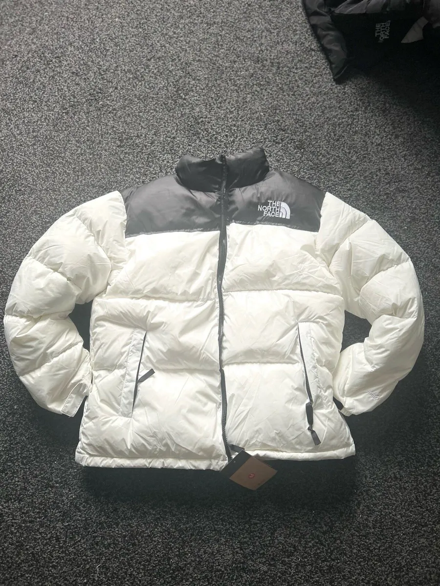 North Face Puffer Black/White Medium/Large - Image 1