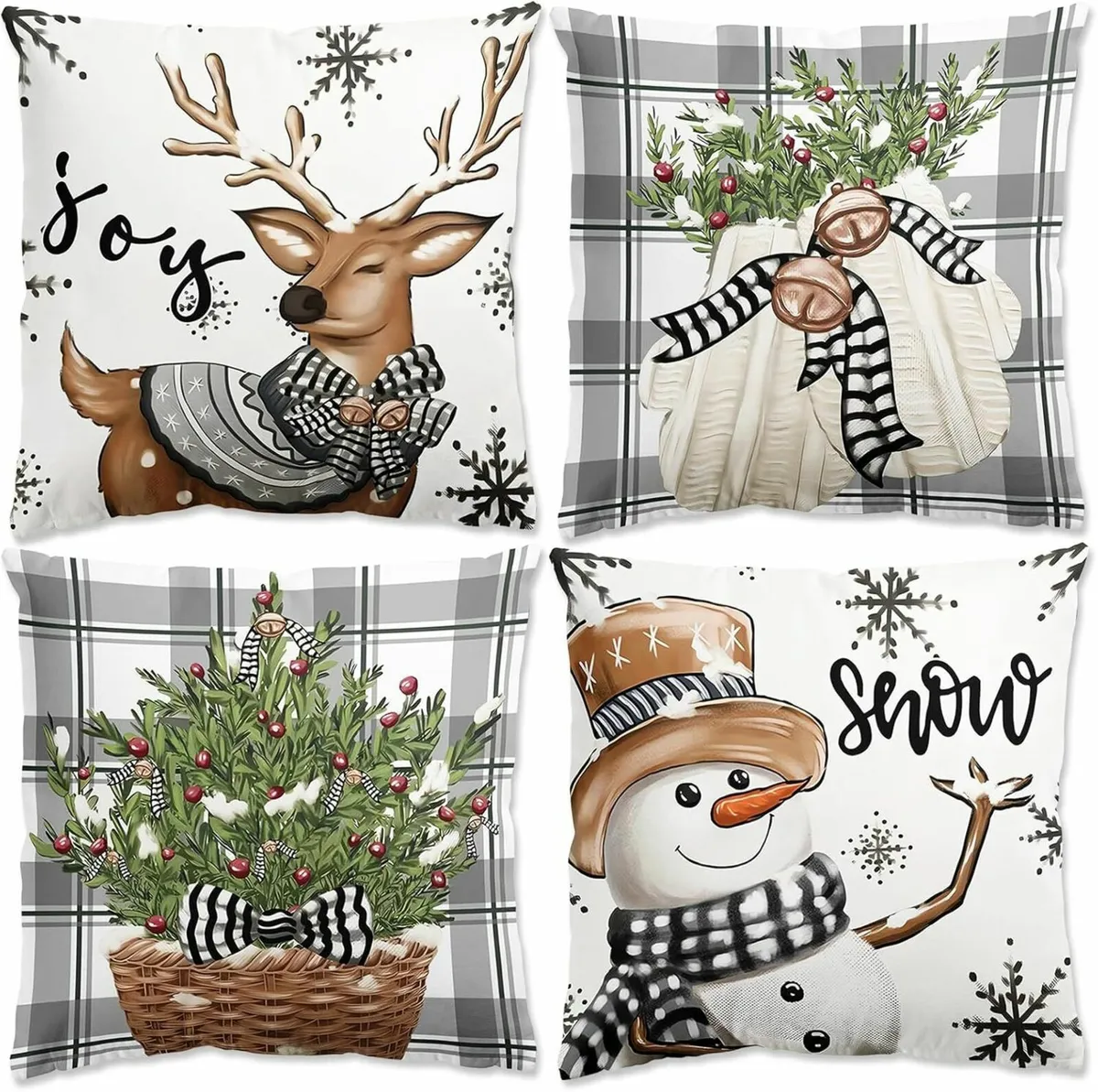 Christmas Cushion Covers Pillow Cases 45x45cm - Image 1