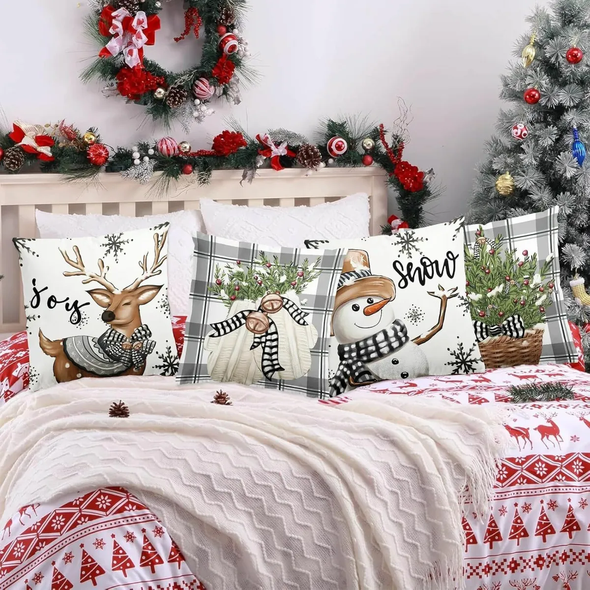 Christmas Cushion Covers Pillow Cases 45x45cm - Image 2
