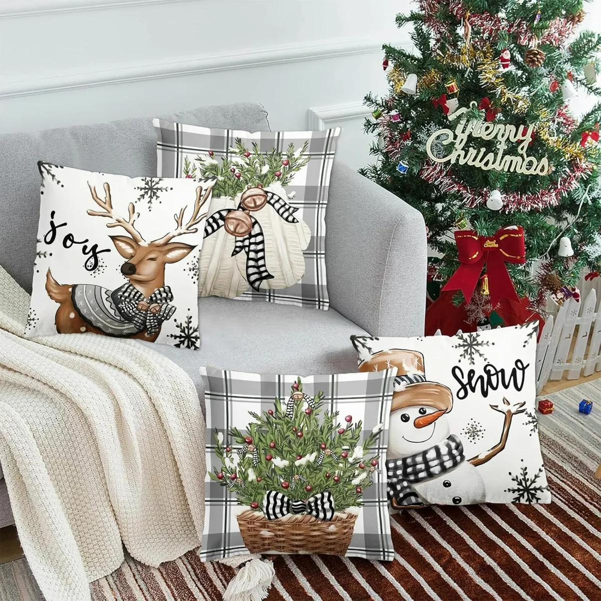 Christmas Cushion Covers Pillow Cases 45x45cm - Image 3
