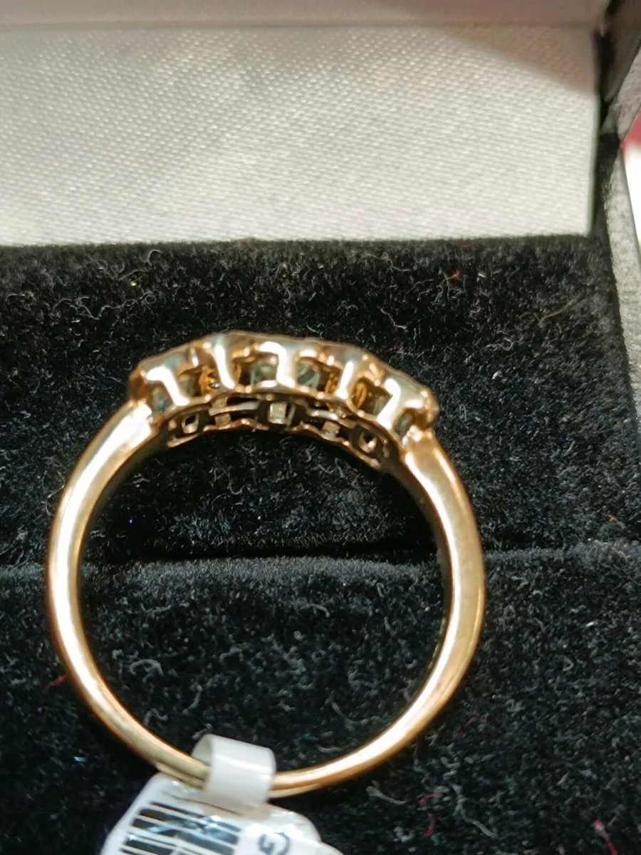 Vintage Green Amethyst & Diamond Ring,9k Gold - Image 4