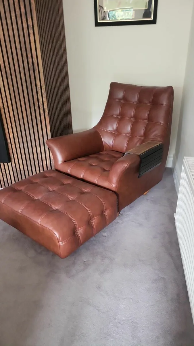 Leather Corner Chair and foot stool