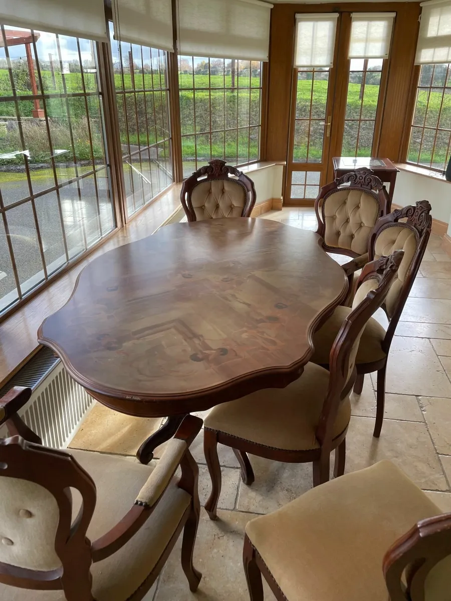 Antique Table with 6 Chairs - Image 1