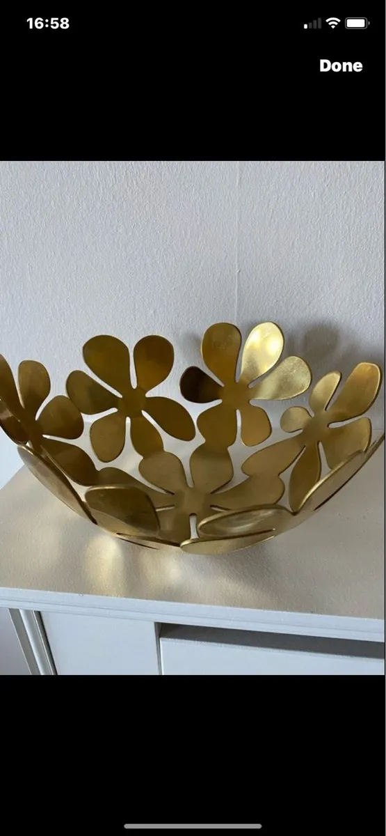 Vintage Brass Fruit Bowl - Image 1