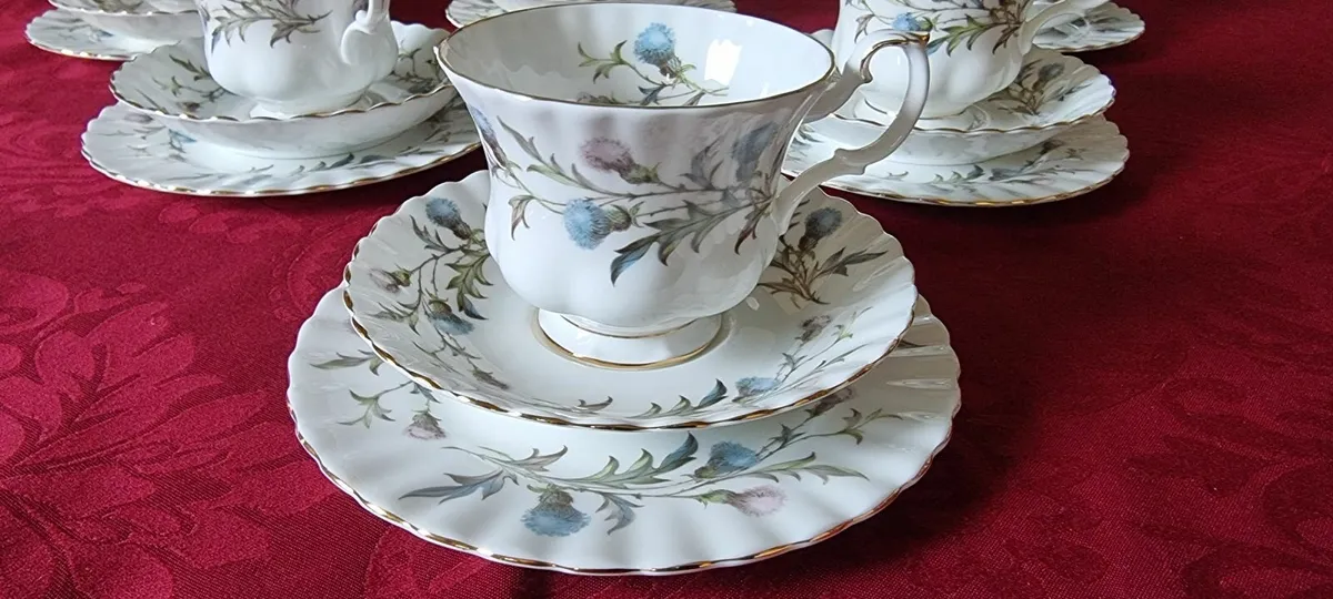 21 Pc. Royal Albert Brigadoon Bone China Tea Set - Image 2