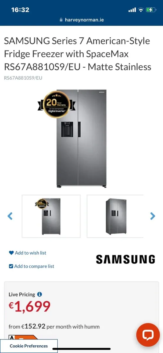 American fridge freezer - Image 1