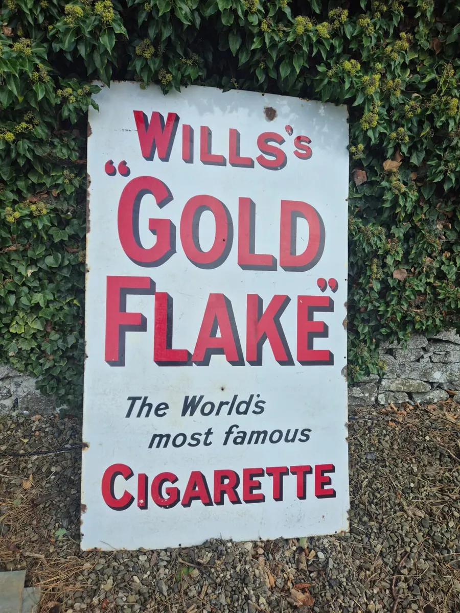 Willes gold flake enamel sign - Image 2
