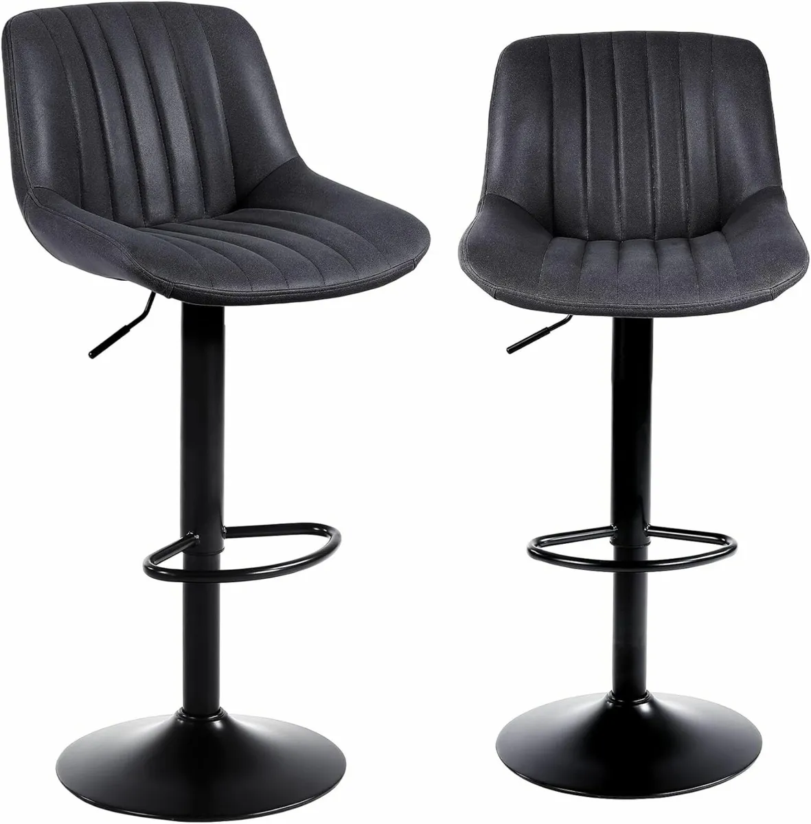 Bar Stools Set of 2, Swivel Counter Height Adjust - Image 1