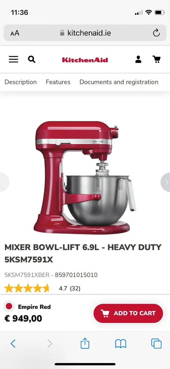 Kitchen Aid Heavy Duty Mixer - Image 1