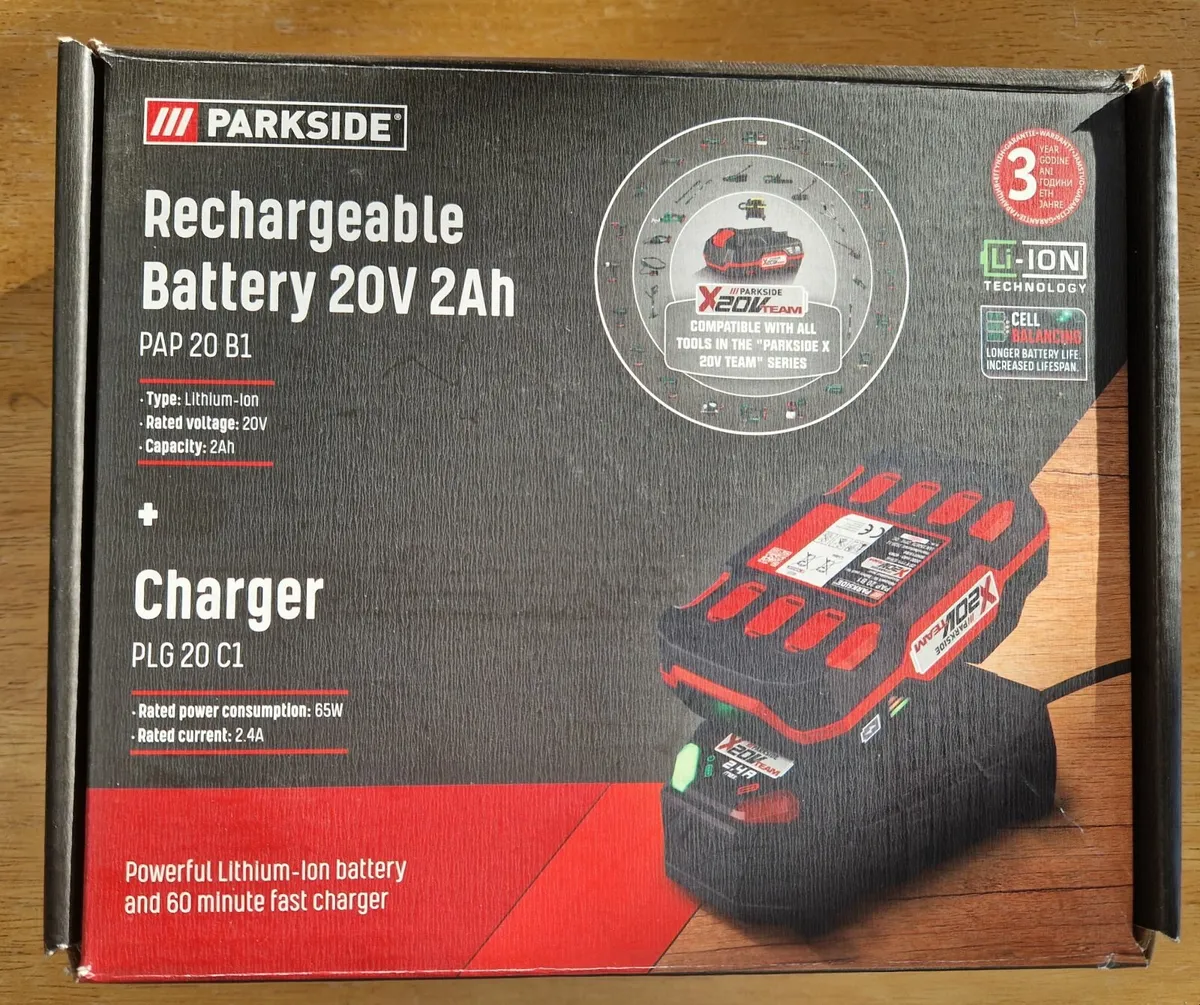 Parkside Lidl Rechargeable Battery and Charger - Image 1