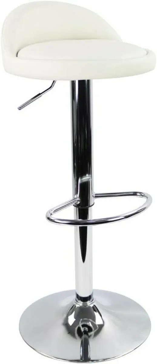 PU Leather Round Bar Stool Back Rest Adjustable - Image 2