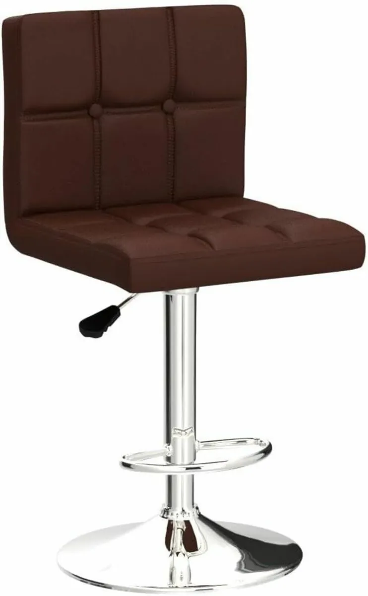 2 Set Adjustable Bar Chairs Breakfast Dining - Image 2