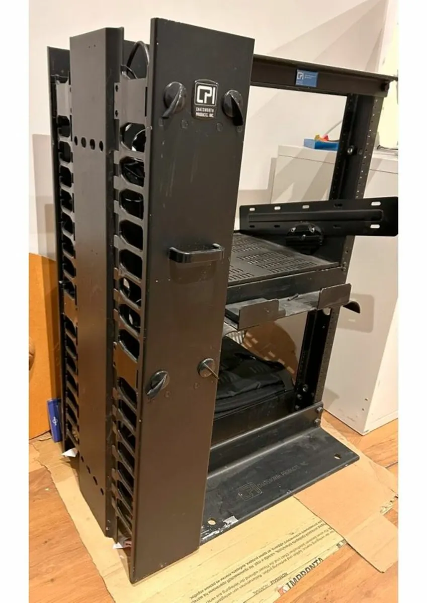 17 RU Network Rack with vertical cable manager
