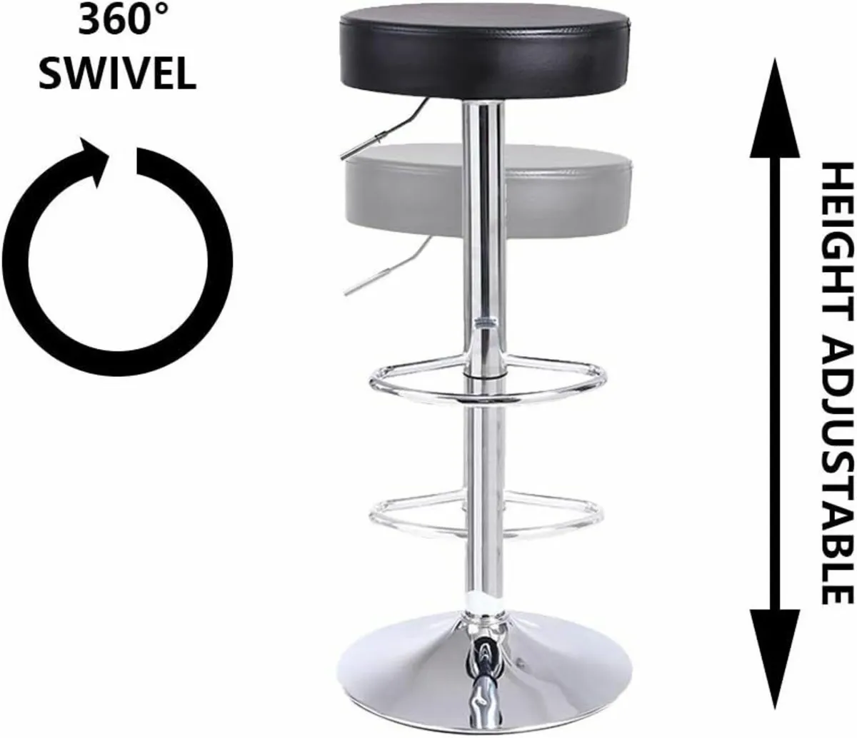 Round Bar Stool Footrest Height Adjust - Image 3