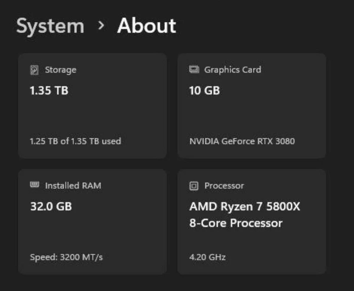 RTX 3080, Ryzen 7 5800X Gaming PC Desktop - Image 2