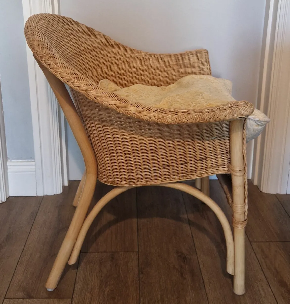 Armchair Rattan Wicker Cane with Seat Cushion - Image 4