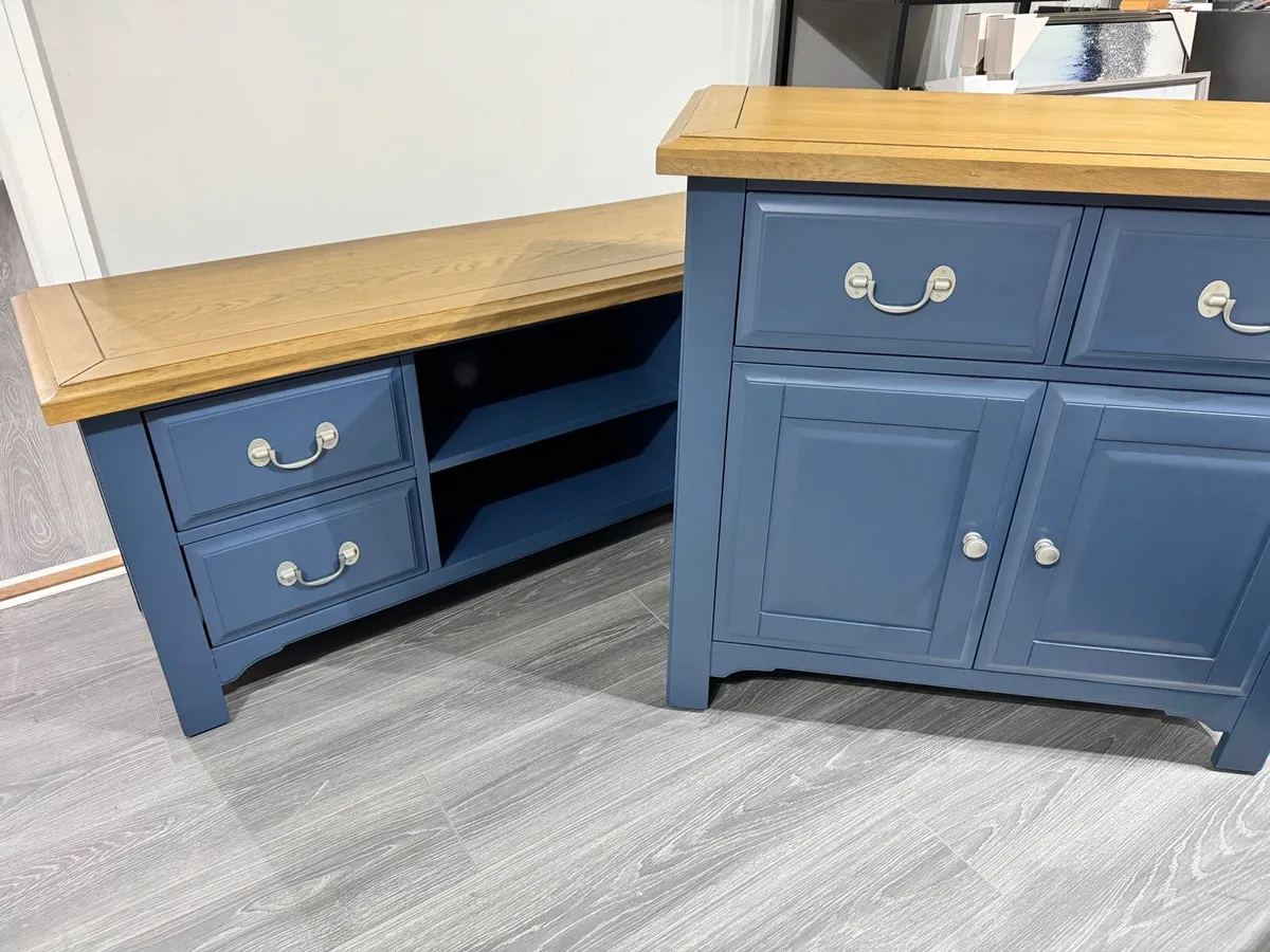 Blue Oak TV unit + Sideboard Set - Image 1