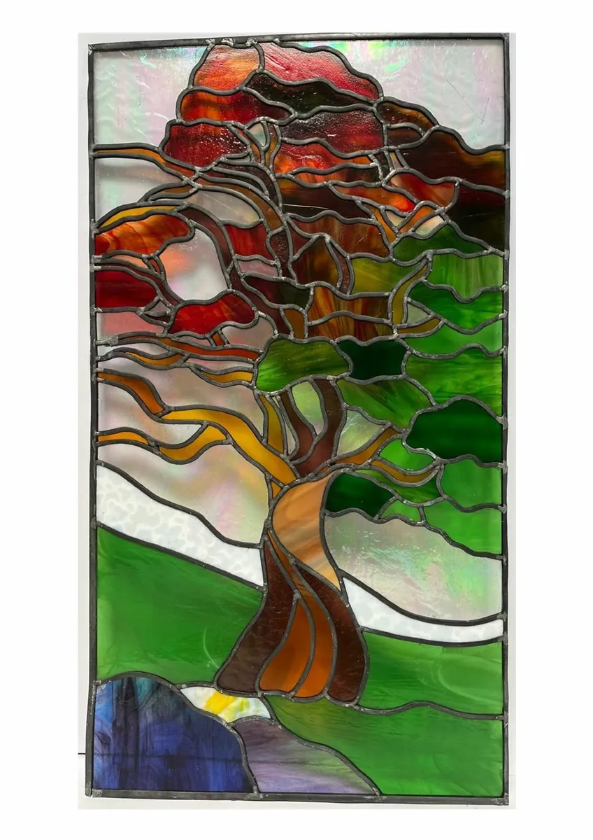Stained Glass Scene - Arts & Crafts Style - Image 1