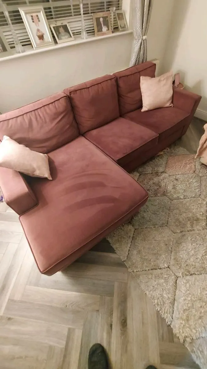 Velour sofa, - Image 1