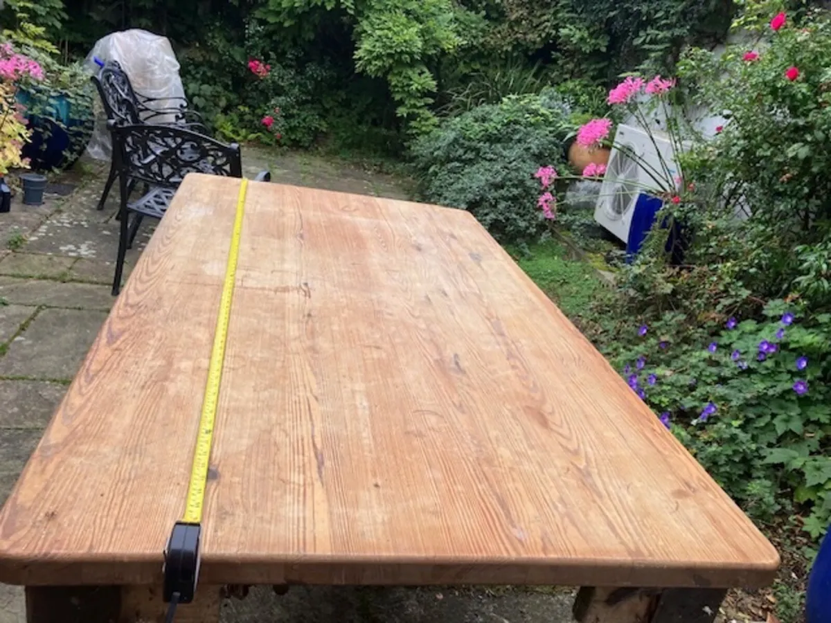 Pitch Pine Kitchen Table - Image 1